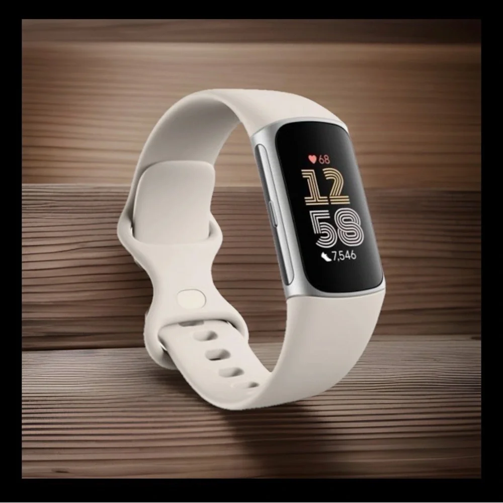 fitbit Slim Activity Tracker with Cream Silicone Band